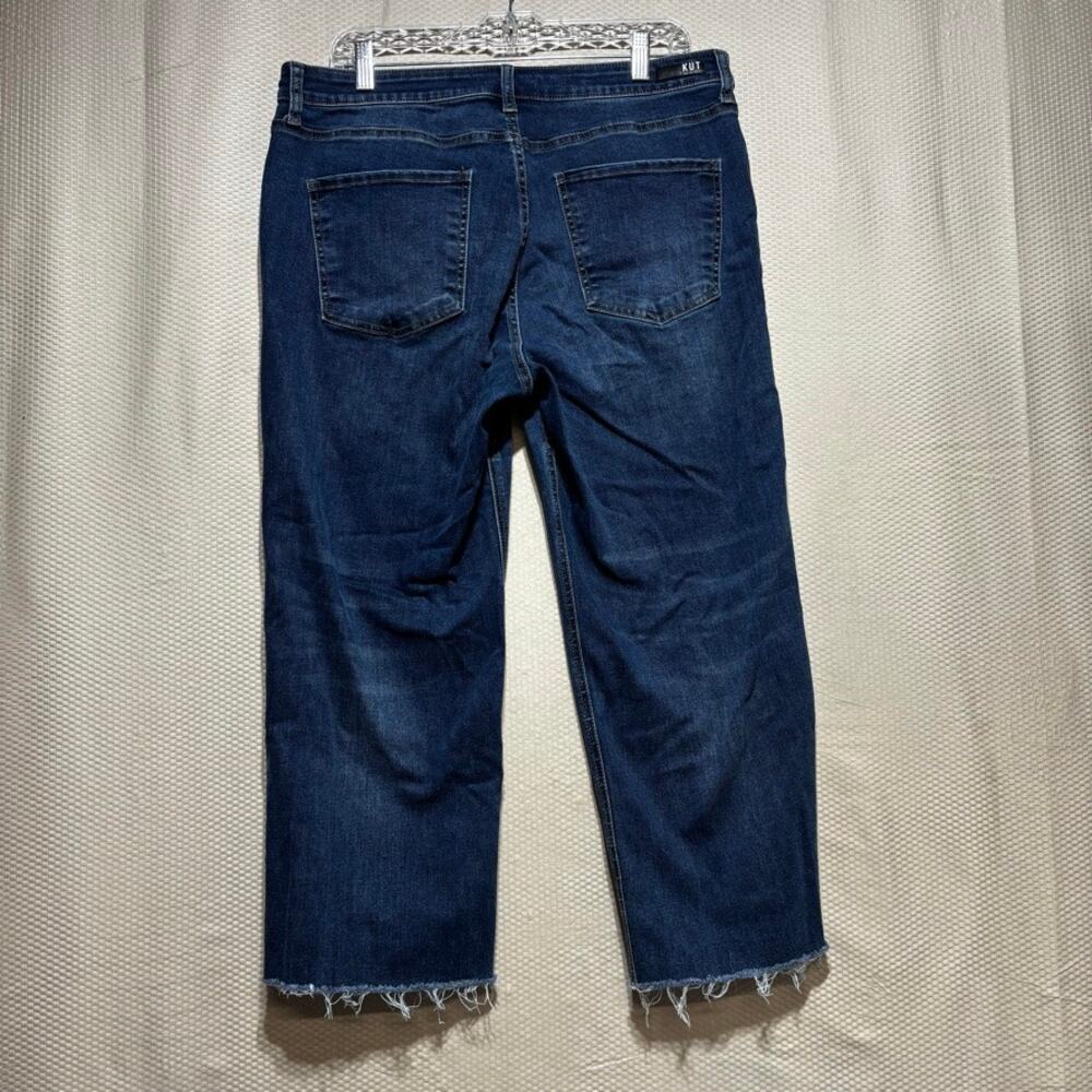 KUT from the Kloth Elizabeth Fab Ab High Rise Straight Leg Jeans Size 10 Raw Hem - Picture 7 of 9